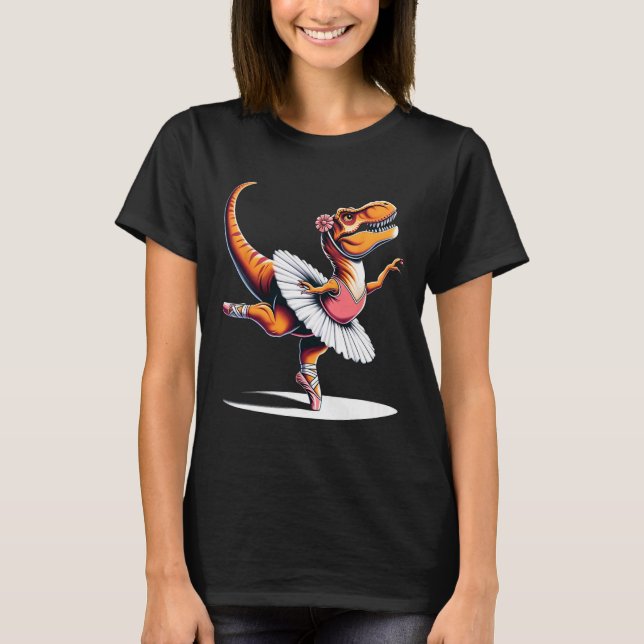 Camiseta Llerina T-rex Dancing  (Anverso)