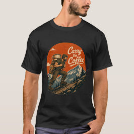 Camiseta Lleva la Aventura Vintage del Café