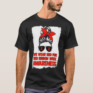 Camiseta Lleva Rojo Para La Semana De La Cinta Roja Pelo De