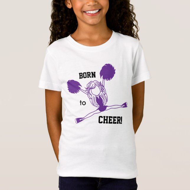 Camiseta Llevado animar - a la animadora púrpura del chica (Anverso)