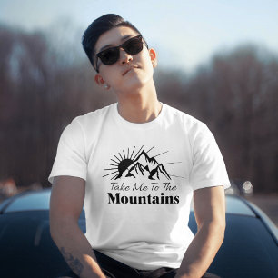 Camiseta Llévame a las Montañas Blanco y Negro