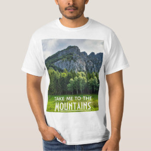 Camiseta Llévame a las montañas con bosques de pinos