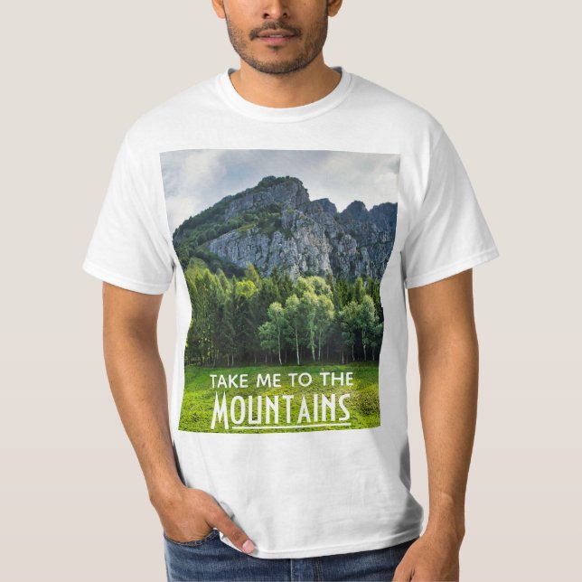 Camiseta Llévame a las montañas con bosques de pinos (Anverso)
