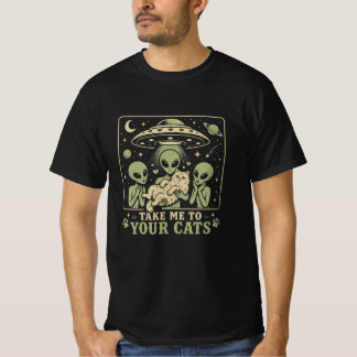 Camiseta Llévame a tu secuestro de gatos adorable alienígen