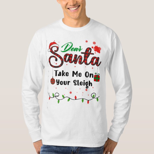 Camiseta Llévame A Tus Navidades De Sleigh Mateo Queridos S (Anverso)