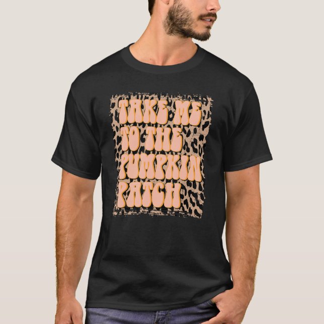 Camiseta Llévame Al Parche De Calabaza Caída Leopardo Retro (Anverso)
