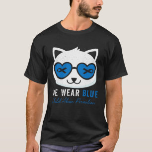 Camiseta Llevamos Azul Gato de Concientización sobre la Pre