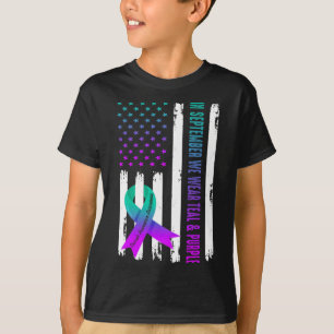 Camiseta Llevamos Turquesa y Púrpura Prevención del Suicidi