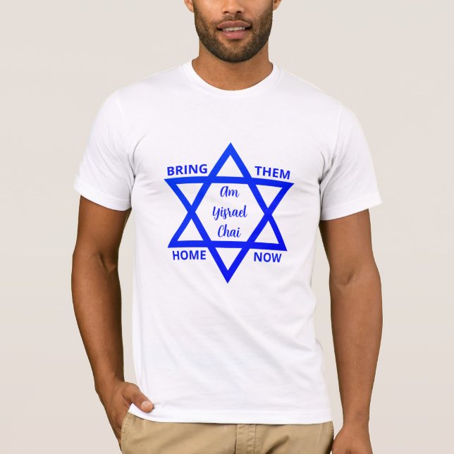 Camiseta LLEVARLOS A CASA AHORA Soy Yisrael Chai T-SHIRT (Anverso)