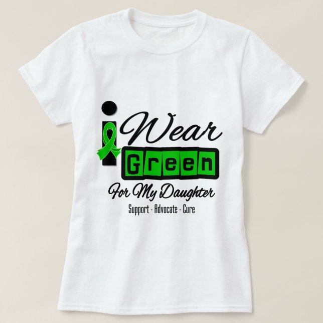 Camiseta Llevo a la hija verde de la cinta (retra) - (Diseño del anverso)