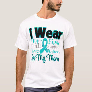 Camiseta Llevo a la mamá del collage de la cinta - cáncer