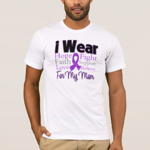 Camiseta Llevo a la mamá púrpura del collage - cáncer