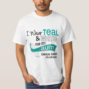Camiseta Llevo a la tía verde azulada cáncer de cuello de