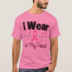 Camiseta Llevo al amigo rosado del collage - cáncer de
