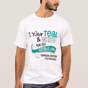 Camiseta Llevo al cáncer de cuello del útero de la cuñad