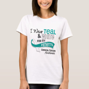 Camiseta Llevo al cáncer de cuello del útero de los