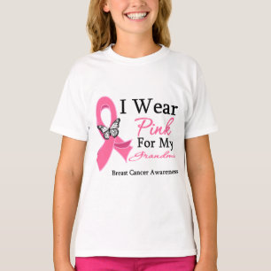 Camiseta Llevo al cáncer de pecho rosado de la abuela de l
