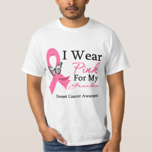Camiseta Llevo al cáncer de pecho rosado de la abuela de l