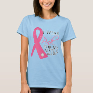 Camiseta Llevo al cáncer de pecho rosado de la cuñada