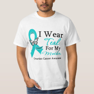 Camiseta Llevo al cáncer ovárico de la madre verde azulad
