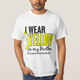 Camiseta Llevo al cáncer testicular de Brother 10 amarillo