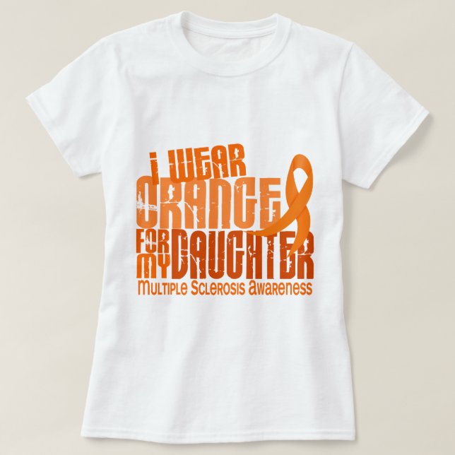 Camiseta Llevo al ms anaranjado de la esclerosis múltiple (Diseño del anverso)
