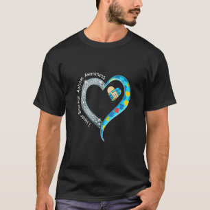 Camiseta Llevo Azul Para La Conciencia Del Autismo Corazón 