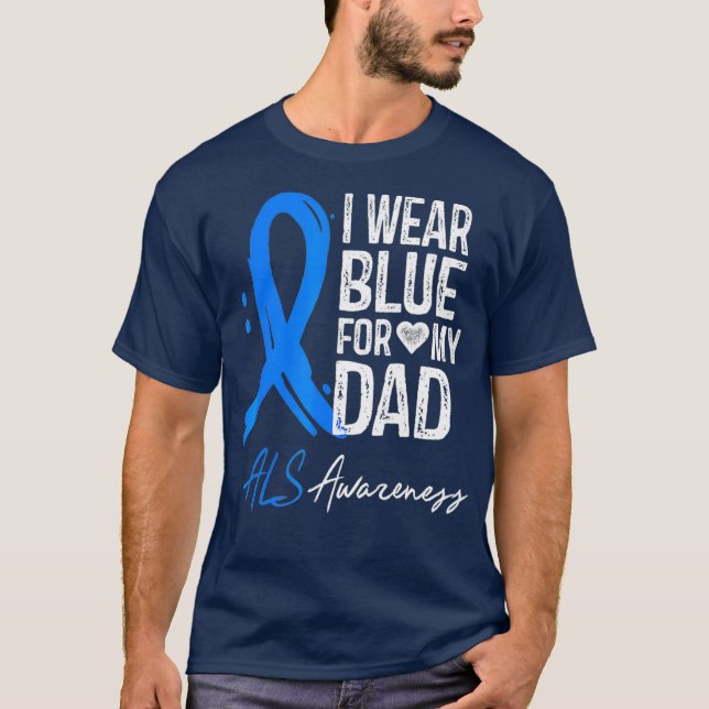 Camiseta Llevo Azul Para Mi Papá, Un Regalo De Sensibilizac (Anverso)