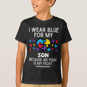 Camiseta Llevo Azul Por Hijo Lucha Conciencia Del Autismo M