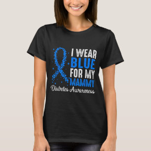 Camiseta Llevo Azul Por La Conciencia De La Diabetes De Mi