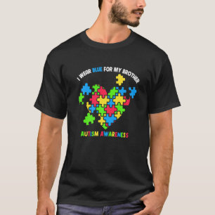 Camiseta Llevo Azul Por Mi Hermano Rompecorazones Autismo C