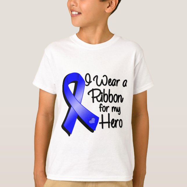 Camiseta Llevo Blue Ribbon para mi héroe (Anverso)