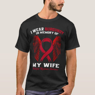 Camiseta Llevo Burgundy En Memoria De Esposa Mieloma Múltip