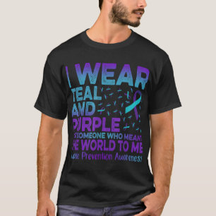 Camiseta Llevo Cinta Verde Azul Y Morada Prevención Del Sui