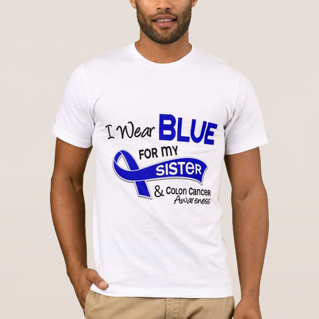 Camiseta Llevo el azul para mi cáncer de colon de la (Anverso)