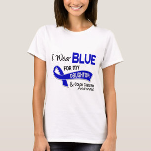Camiseta Llevo el azul para mi cáncer de colon de la hija