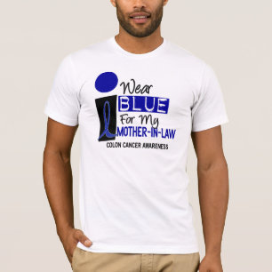 Camiseta Llevo el azul para mi CÁNCER DE COLON de la suegr