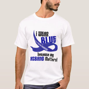 Camiseta Llevo el azul para mi CÁNCER DE COLON del marido