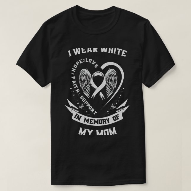 Camiseta Llevo el blanco en memoria de los ánimos del cánce (Diseño del anverso)