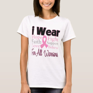 Camiseta Llevo el collage rosado para todo el cáncer de