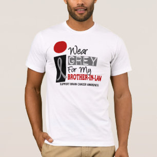 Camiseta Llevo el gris para mi CÁNCER de CEREBRO del cuña