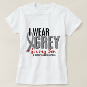Camiseta Llevo el gris para mi diabetes del hijo 10