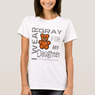 Camiseta Llevo el gris para mi diabetes juvenil Awar de la