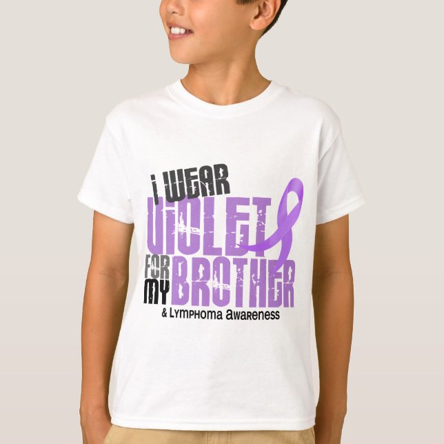 Camiseta Llevo el linfoma de Brother 6,2 Hodgkin violeta (Anverso)