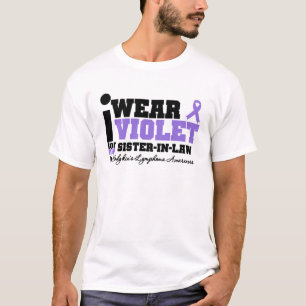 Camiseta Llevo el linfoma violeta de Hodgkins de la cuñada