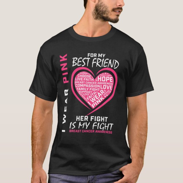 Camiseta Llevo El Mejor Amigo Rosa Concienciación Sobre El  (Anverso)