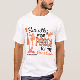 Camiseta Llevo el melocotón para mi cáncer uterino de la