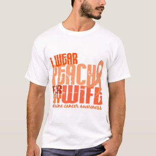 Camiseta Llevo el melocotón para mi cáncer uterino de la
