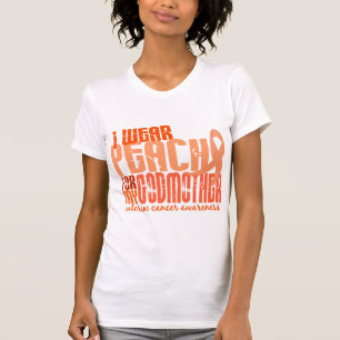 Camiseta Llevo el melocotón para mi cáncer uterino de la