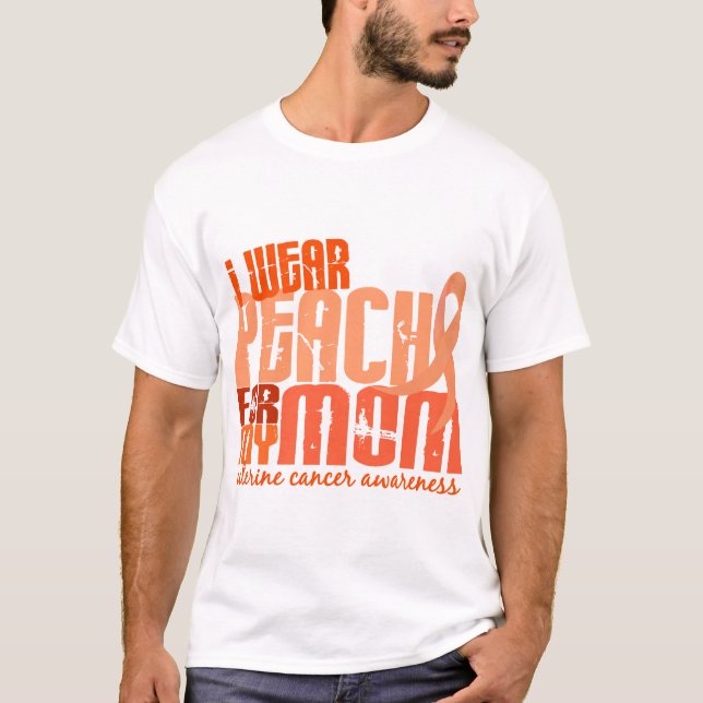 Camiseta Llevo el melocotón para mi cáncer uterino de la (Anverso)